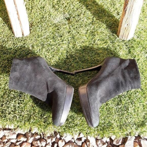 Dior TR1206 Suede Leather Platform‎ Ankle Booties Stiletto Heels Black Sz 37 5.5 - Picture 5 of 15